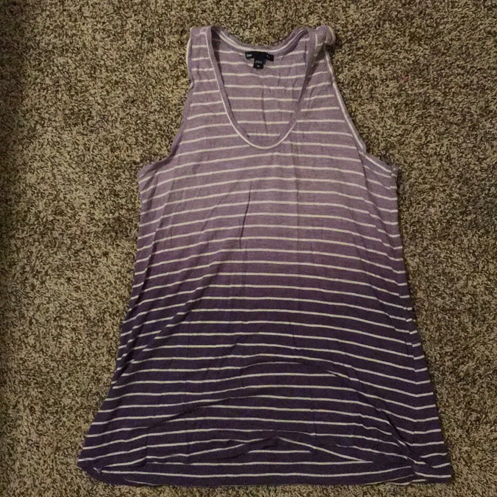 Gap XS Ombré Purple Striped Racerback Tank